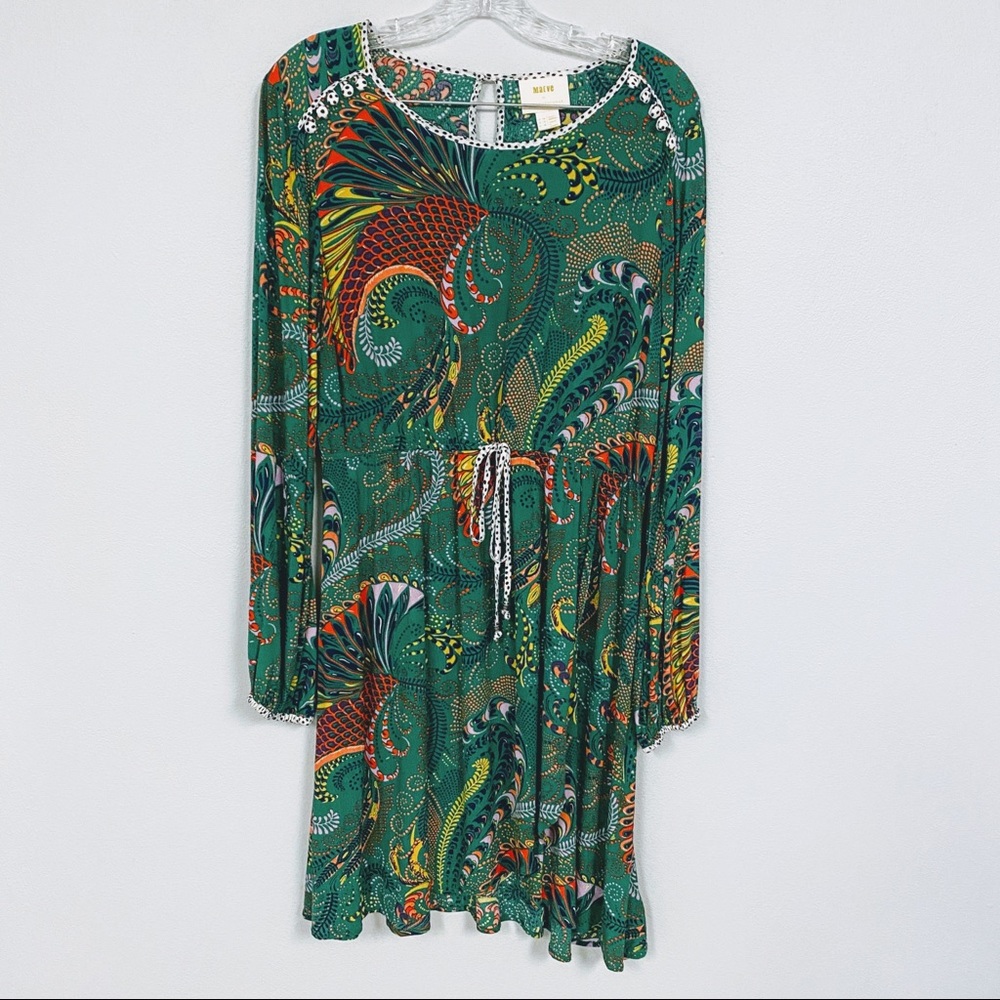 ANTHRO MAEVE 🐸 RARE 🐸 From Anthropologie - Green Paisley Dress - Size 12